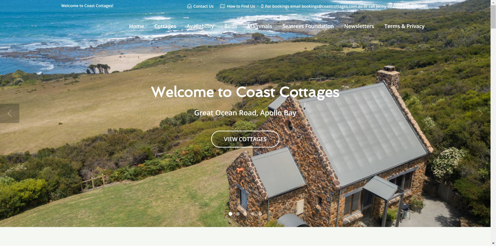 Coast Cottages Project Preview (<a href='https://www.coastcottages.com.au/' target='_blanK' class='gallery-link'>Visit site...</a>)